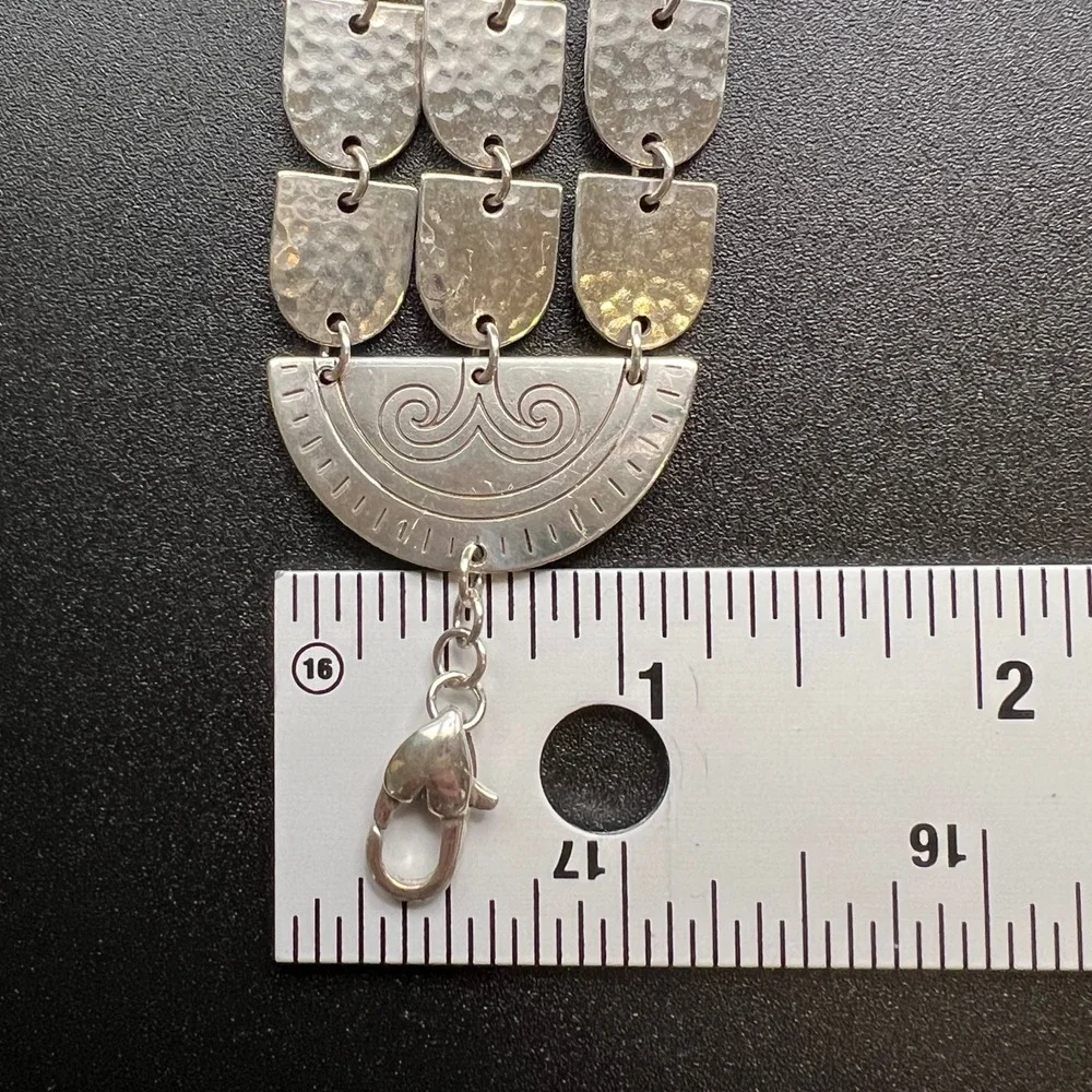 Brighton Marrakesh Soileil Wide Bracelet Silver Plated Hammered Shield‎ Boho
